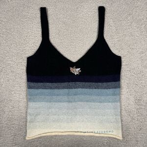 Ice HISTORY Iceberg Tom & Jerry Women's Knit Tank Top Mohair Wool Blend Italy S